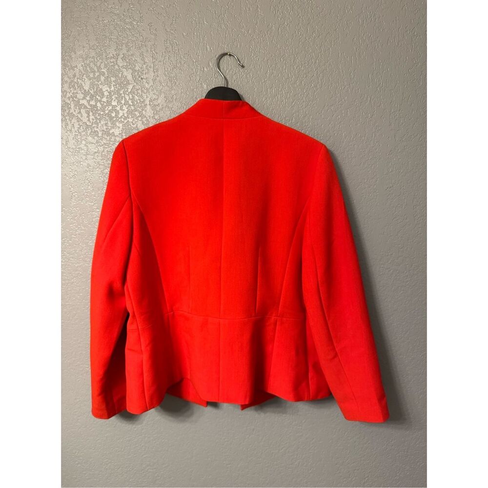 Talbots Open Front Draped Lapel Red Blazer Jacket Size 14 - Picture 2 of 5